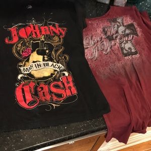 Women’s Johnny Cash & Toby Keith shirts